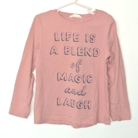 Mango Kids Long Sleeve Tee Life Is - Picture 1 of 3